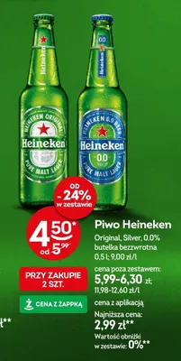 Piwo Heineken Original promocja w Żabka
