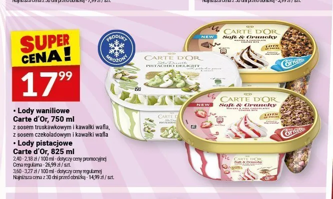 Lody pistacjowe Carte d'Or promocja w Twój Market