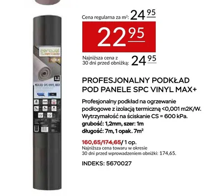 Profesjonalny podkład pod panele SPC Vinyl Max+ promocja w Abra Meble