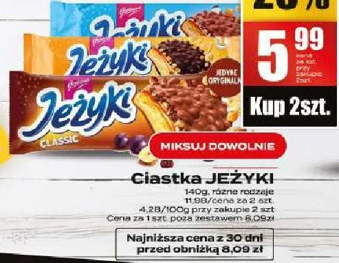Ciastka Jeżyki promocja w Supeco