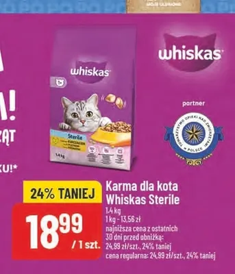 Karma dla kota Whiskas Sterile promocja w POLOmarket