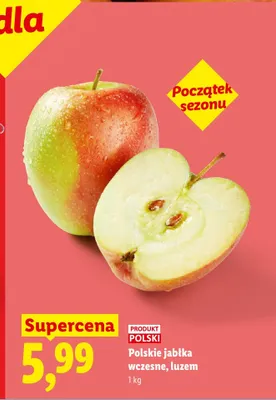 Jabłka wczesne luzem polskie Ryneczek Lidla promocja w Lidl