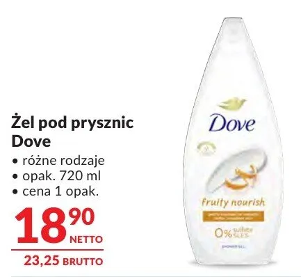 Żel pod prysznic Dove różne rodzaje promocja w Makro