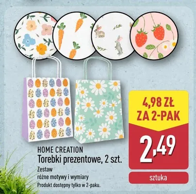Torebki prezentowe, 2 szt. promocja w Aldi
