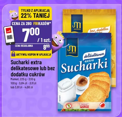 Sucharki bez dodatku cukrów promocja w POLOmarket