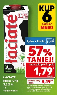Mleko UHT 3,2% tł. promocja w Kaufland