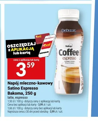 Napój mleczno-kawowy Satino Espresso Bakoma promocja w Twój Market