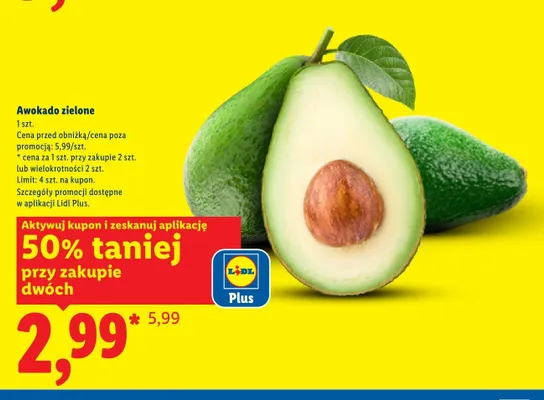 Awokado zielone promocja w Lidl