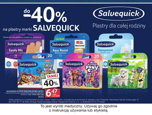 Plastry Salvequick Kids Paw Patrol promocja w Selgros