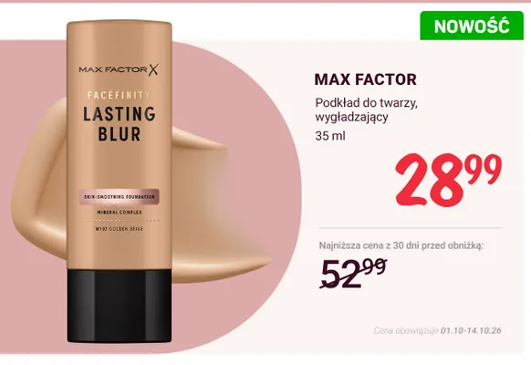 Podkład do twarzy wygładzający Max Factor promocja w Rossmann