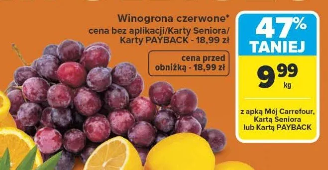 Winogrona czerwone promocja w Carrefour