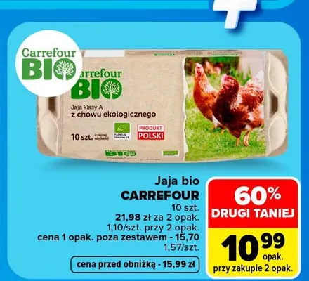 Jajka kurze bio Carrefour promocja w Carrefour Market
