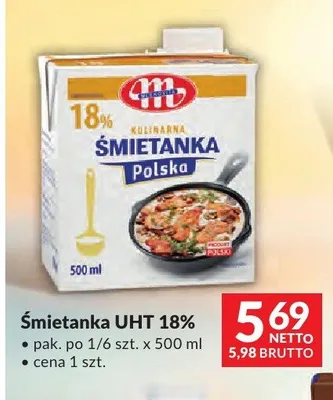 Śmietanka UHT 18% Mlekovita Polska promocja w Makro