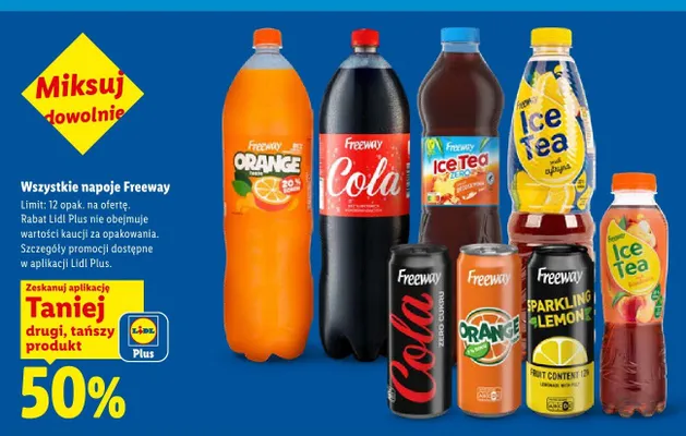 Napój gazowany Freeway Cola Zero Cukru promocja w Lidl