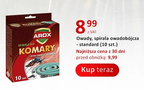 Spirale owadobójcze na komary Arox promocja w Poczta Polska