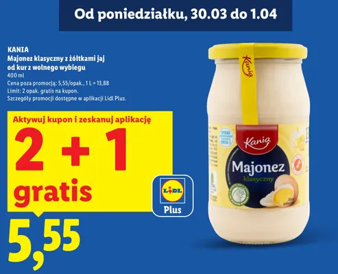 Majonez klasyczny z żółtkami jaj od kur z wolnego wybiegu promocja w Lidl
