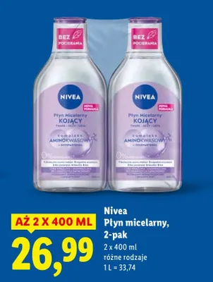Płyn micelarny 2-pak Nivea promocja w Lidl