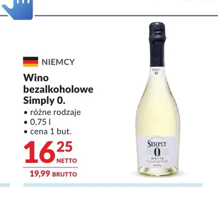 Wino bezalkoholowe Simply 0. promocja w Makro