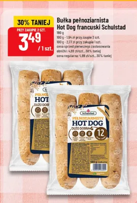 Bułka pełnoziarnista Hot Dog francuski Schulstad 3-pak 60g promocja w POLOmarket
