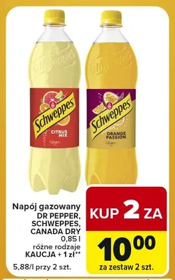 Napój gazowany Schweppes Orange Passion promocja w Carrefour Express