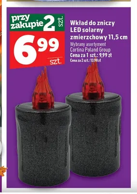 Wkład do zniczy LED solarny zmierzchowy 11,5 cm Cortina Poland Group promocja w TOPAZ