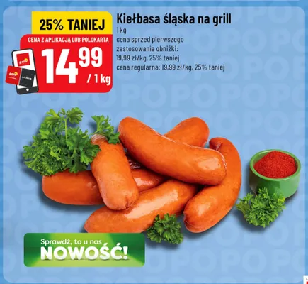 Kiełbasa śląska na grill promocja w POLOmarket