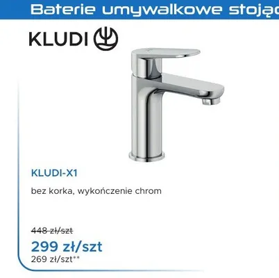 Bateria umywalkowa stojąca Kludi-X1 chrom promocja w Blu Salony Łazienek