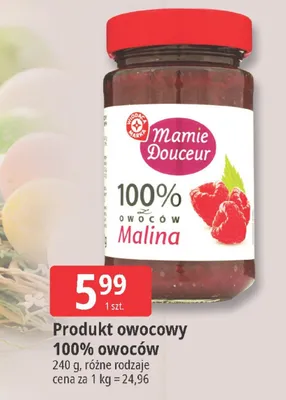 Produkt owocowy 100% owoców, różne rodzaje promocja w Leclerc