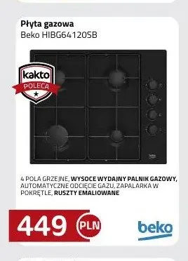 Płyta gazowa Beko HIBG64120SB promocja w kakto.pl