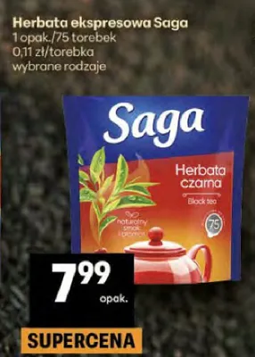 Herbata ekspresowa Saga promocja w Delikatesy Centrum