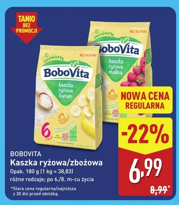 Kaszka ryżowa banan BoboVita promocja w Aldi