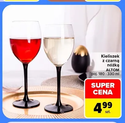 Kieliszek z czarną nóżką Altom promocja w Carrefour