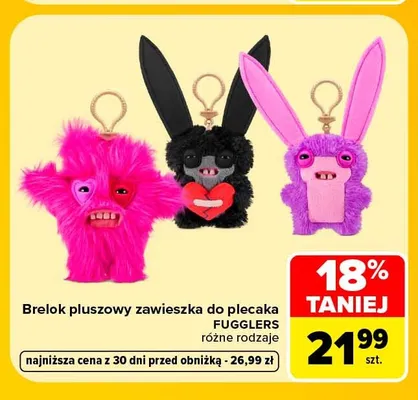 Brelok pluszowy zawieszka do plecaka Fugglers promocja w Carrefour