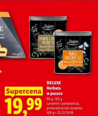 Herbata w puszce pomarańcza Deluxe promocja w Lidl
