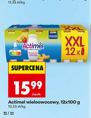 Actimel wieloowocowy 12-pak 100 g promocja w Biedronka
