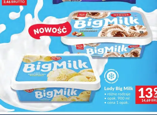 Lody Big Milk Śmietankowo-Orzechowe promocja w Makro