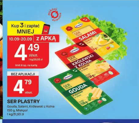 Ser w plastrach Mlekpol Gouda promocja w Chorten