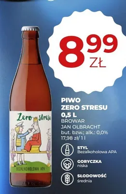 Piwo bezalkoholowe Jan Olbracht Zero Stresu promocja w Duży Ben
