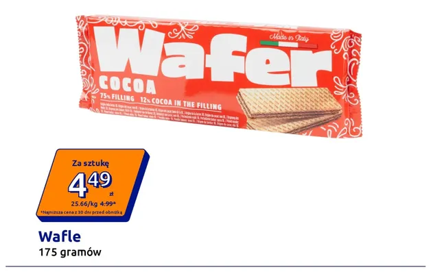 Wafle kakaowe Wafer promocja w Action