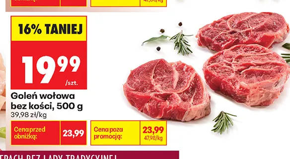 Goleń wołowa bez kości promocja w Biedronka
