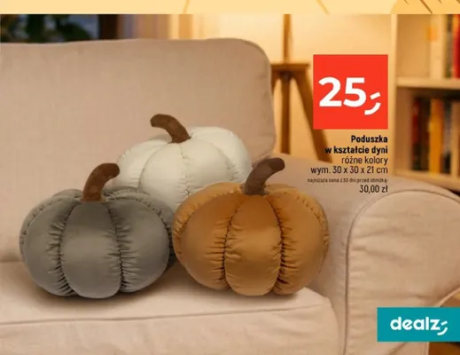 Poduszka w kształcie dyni 30x30x21 cm promocja w Dealz
