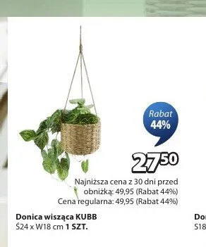 Donica wisząca KUBB Ś24 x W18cm promocja w Jysk