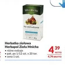 Herbatka ziołowa Herbapol Zioła Mnicha promocja w Makro