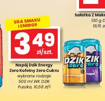 Napój energetyczny Dzik Energy Zero promocja w emma MARKET