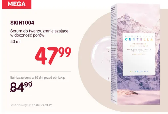 Serum do twarzy zmniejszające widoczność porów Skin1004 Madagascar Centella Poremizing Fresh Ampoule promocja w Rossmann