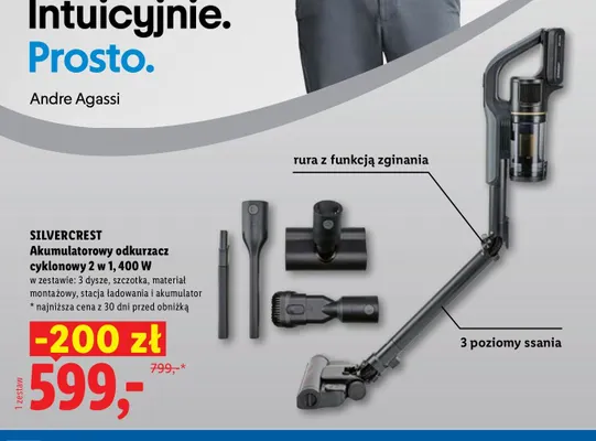 Akumulatorowy odkurzacz cyklonowy 2 w 1 400W Silvercrest promocja w Lidl