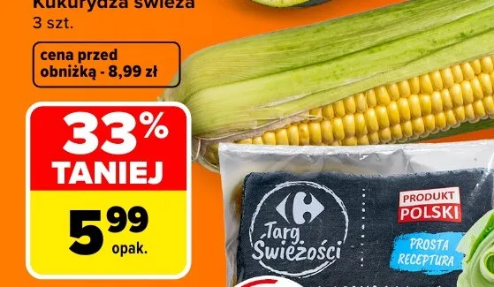 Kukurydza świeża 3-pak promocja w Carrefour