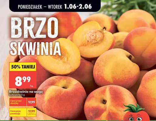 Brzoskwinia na wagę promocja w Biedronka