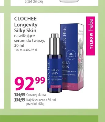 Longevity Silky Skin nawilżające serum do twarzy Clochee promocja w Hebe