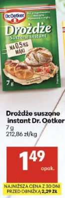 Drożdże suszone instant promocja w Delikatesy Centrum